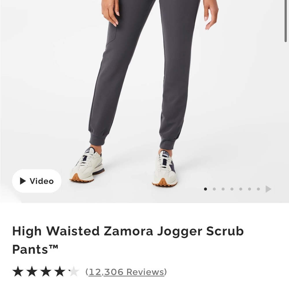 Figs Gray Track Pants with High-Rise Waist and Tapered Legs